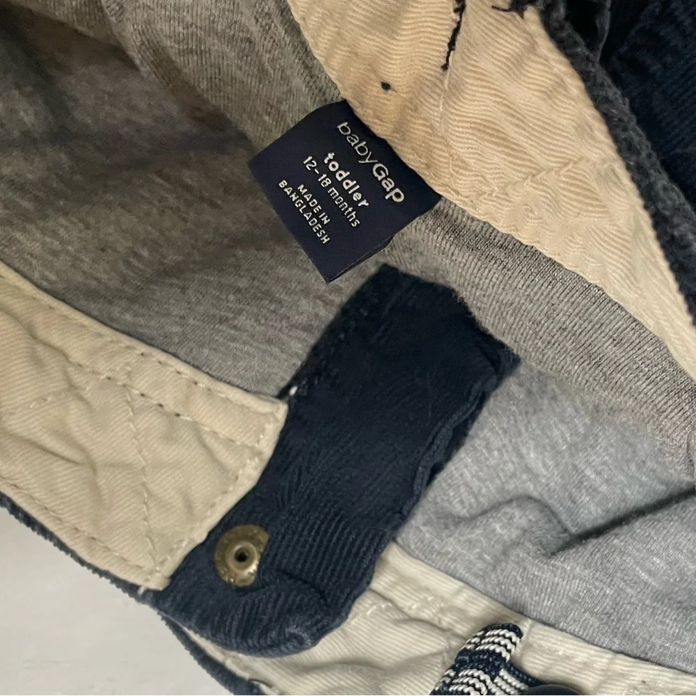 Cargo pants navy blue corduroy baby Gap 12-18 m lined